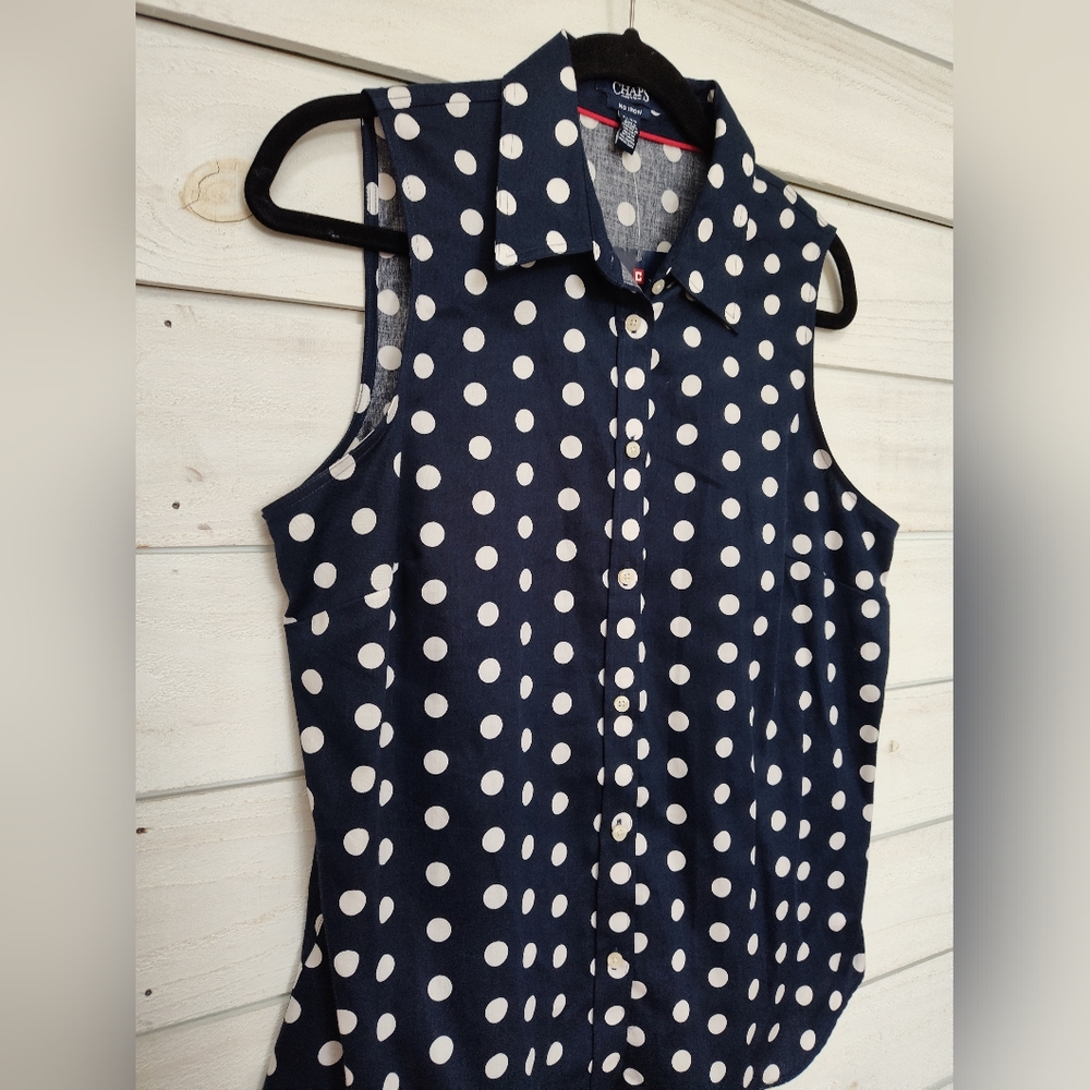 Chaps sleeveless buttondown - Picture 2 of 6